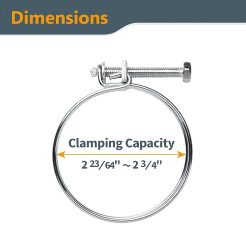 POWERTEC 70352 4" Hose to 2-1/2" Hose Cone Reducer with 4" & 2-1/2" Double Wire Clamps