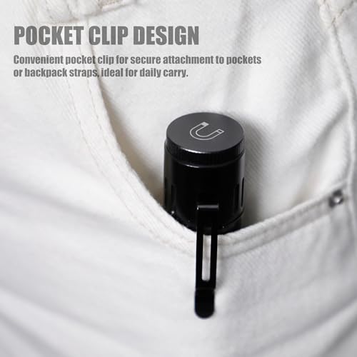 WARSUN SQ03 EDC Pocket Flashlight - Rechargeable 1000 Lumen LED Flashlight with Clip, Magnetic Base, Type-C Charging, Waterproof Aluminum Alloy Body for Camping, Hiking, Night Walks, Home Use