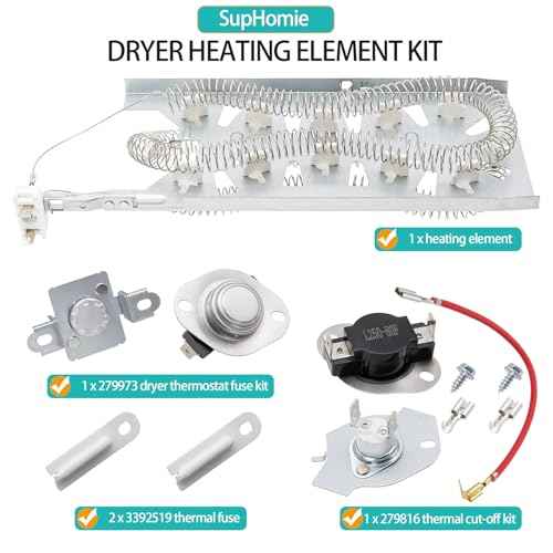 Dryer Heating Element Kit Fit for Maytag MED6630HW1 MED6230HW1 MED6230HW2 MED6230HW3 MED6230HW0 MED6630HC0 MED6630HW0 MED6630HC1 MED6630HC2 MED6230HC0 MED6230RHW0 MED6230RHW1