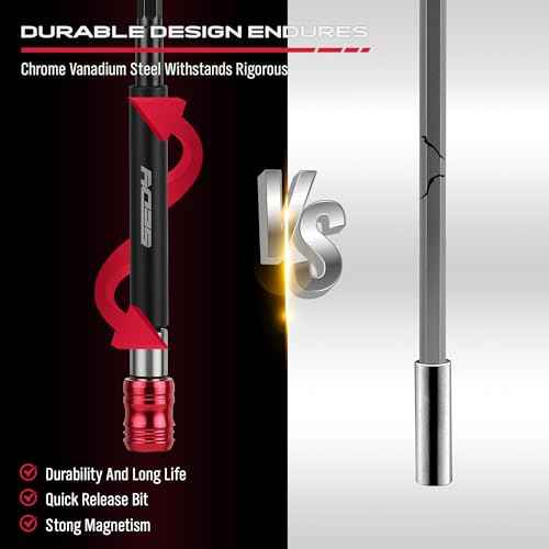 2-Piece 6", 12" Extra Long Magnetic Screwdriver Bit Holders, 1/4 Inch Hex Shank Quick Release Extension Adapter, Durable CR-V Steel, Universal Fit for Impact Driver Bits