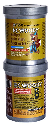 PC-Woody 12 oz Wood Repair Epoxy Paste Two-Part Tan - Permanent Wood Restoration