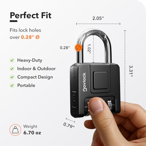 NovLock Black Combination Weatherproof Padlock - Indoor & Outdoor Use