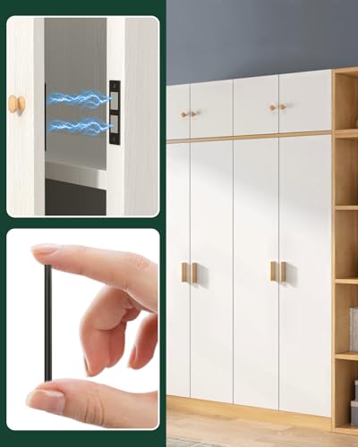 Jiayi 30Lb Magnetic Door Catch Set Black, Heavy Duty Cabinet & Drawer Latches, 2 Pack