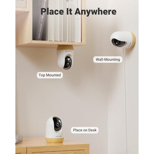 MUBVIEW 5MP Plug-in Indoor Security Camera no Subscription, 5/2.4G WiFi Pet Cam Indoor with Phone App, Dog Camera with Speaker, Night Vision, Motion Detection, Auto Tracking, Cat/Elder/Baby Monitor