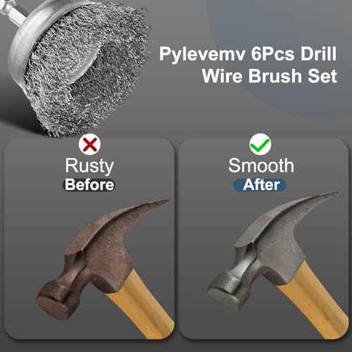 6Pcs Professional Wire Wheel, Carbon Steel Wire Brush for Drill, Drill Cup Brush for Cleaning Rust, Wire Brush Drill Attachments with 1/4 Inch Hex Shank
