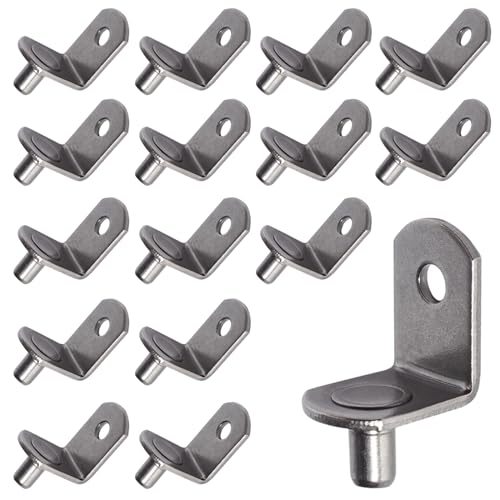 SDTWZW 5mm Gun Metal Shelf Pegs L-Shaped Support Pins for Cabinets - 16 pcs