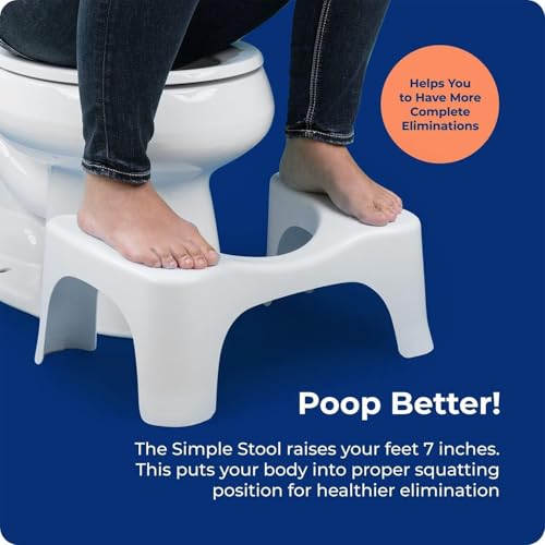 Squatty Potty Simple Curve Toilet Stool 7 Inch White Bathroom Accessory