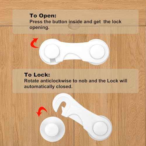 8 Pack Cabinet Door Locks for Baby Proof and Child Safety Cabinet Locks with Adhesive Childproof Door Latch Child Safety Locks for Kitchen Drawer Cupboards Fridge Closet Pantry
