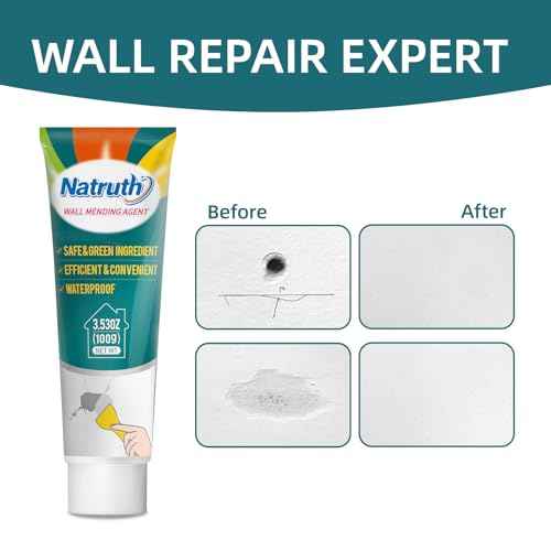 NATRUTH Wall Mending Agent, Drywall Repair Kit, Filler for Walls,Wall Repair Paste with Scraper, Effectively Repair Wall Filler, Cracks, Hole Fill, Quick and Easy Solution (100, Grams)