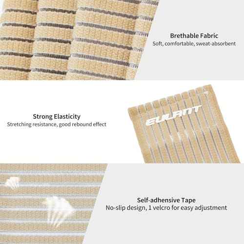 EULANT Elastic Wrist Support Brace 2 Pairs, Adjustable Compression Wrist Wraps Wristbands for Carpal Tunnel Arthritis Tendonitis Weightlifting Tennis Basketball Working Out Fitness