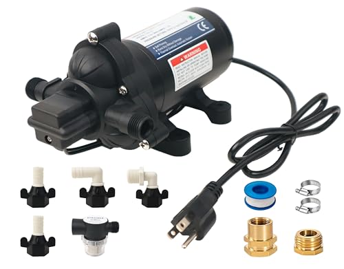 KENCIT 115V 4.0GPM 45PSI Diaphragm Water Pump for RV, Marine, Garden, Kitchen