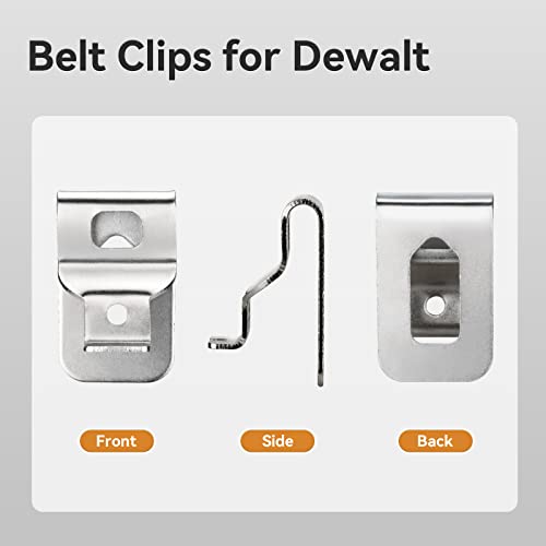Belt Clips for Dewalt, 6pcs 304 Stainless Steel Drill Tool Clips with Screws for Dewalt N268241 N086039 Fit for 20V Power Tools for DCD980 DCD985 DCD980L2 DCD985L2