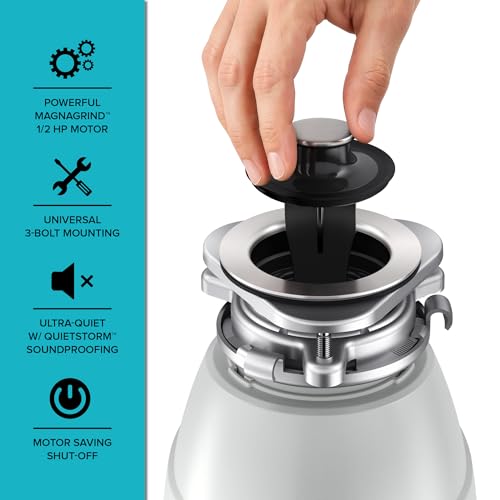 KRAUS 1/2 HP Continuous Feed Garbage Disposal with Quiet Motor & Power Cord