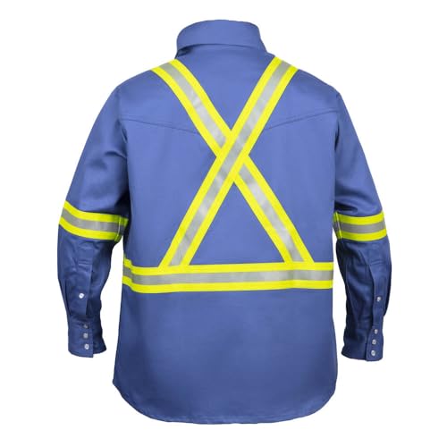 Flame Resistant High Visibility Hi Vis FR Shirt - 100% C - 7 oz