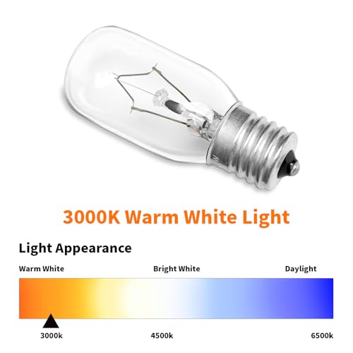 2-Pack Microwave Oven Light Bulbs WB36X10003, 130V 40W, E17 Base – GE/LG/Frigidaire Compatible