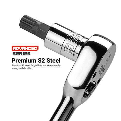 Capri Tools XZN Extra Long M12 Triple Square Socket Bit, 1/2-Inch Drive