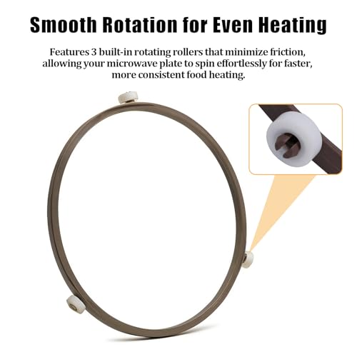 Smrtcol 7-Inch Microwave Turntable Ring Replacement with 3 Smooth Rollers - Universal Fit