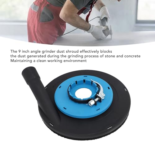 Hilitand 9 Inch Angle Grinder Dust Shroud for Concrete & Stone Polishing