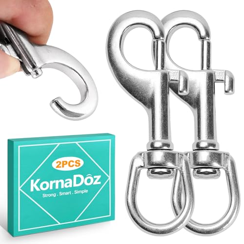 KornaDoz Heavy Duty 3.5 Inch Swivel Snap Hooks for Dog Leashes & Pet Collars