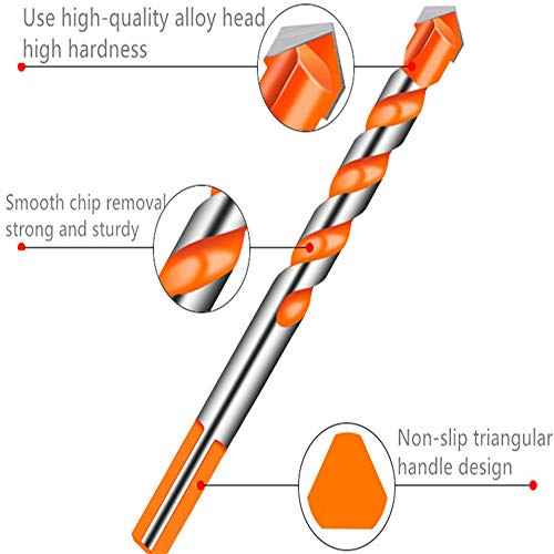 7Pcs Ultimate Drill bits£¬Carbide Drill bit Set, Masonry bit bit with Tungsten Carbide Drill bit, Drilling and Punching Work kit for Ceramic Tile, Concrete, Brick, Glass, Plastic and Wood