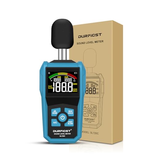 DURFICST Digital Sound Level Meter 30-130 dB, A/C Weighting