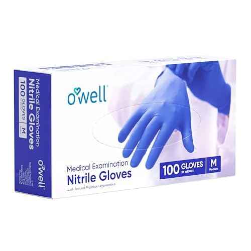 OWELL¢ç Blue Medical Exam Nitrile Gloves ? 4 Mil, Powder-Free, Latex-Free, Chemo Rated, Drug Resistant Disposable Gloves