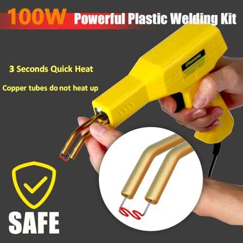 Plastic Welder, 2 in 1 Plastic Welding Kit, SONNLER 1000PCS Hot Stapler Plastic Repair Kit For Car Bumper Crack Repair with Iron, Rods, Metal Mesh, Abrasive Paper, Aluminum Tape