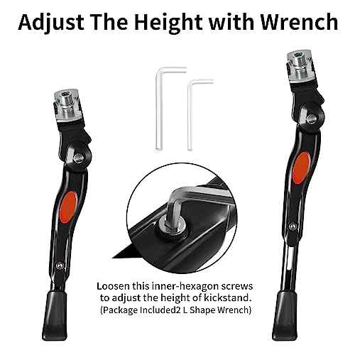 Adjustable Bike Kickstand for Kids 16-20 Inch Bicycles - Rustproof Aluminum Alloy with Anti-Slip Foot, Easy Installation, Durable Bicycle Stand