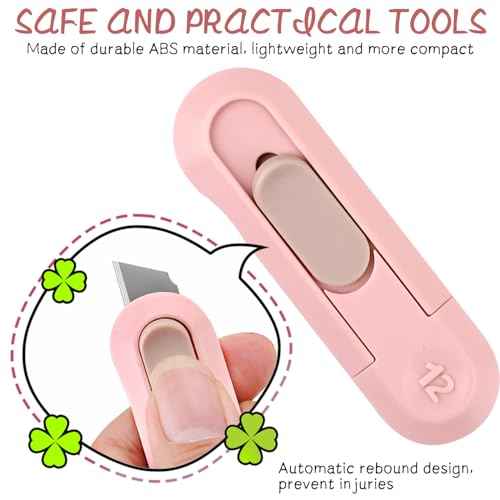 9 PSC Box Cutter,Retractable Box Opener, Package Opener, Easy Slide Retractable Cute Utility Knife For Opening Daily Express Boxes, Envelopes, Packages, Paper tapes and more (9 PSC Box Cutter)