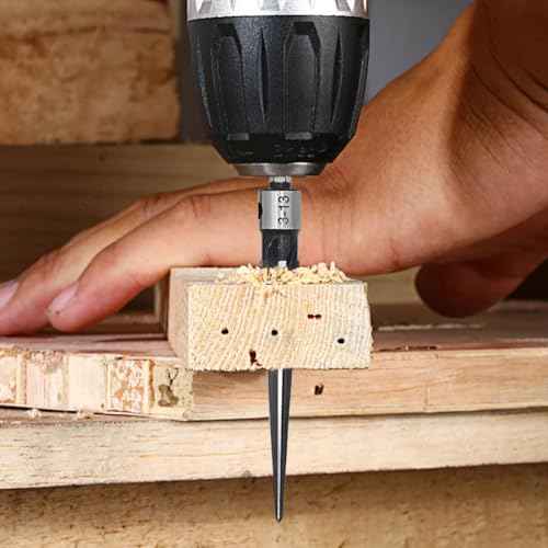 EMVANV 2Pcs Bridge Pin Hole Reamer, 3-13mm(1/8''-1/2'') & 5-16mm(¨ö-5/8") T Handle Taper Reamer Set, 6 Fluted Chamfer Reaming Tool, Bridge Pin Hole Handle Tapered Reamers(Black Silver)