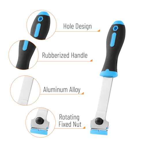 Bates- Razor Blade Scraper Set, 3 Pack, Razor Scraper Set with Extra 50 Plastic & 30 Metal Blades, Window Scraper Tool, Paint Scraper Tool