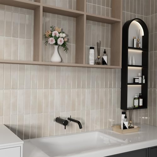 Umedol Beige Gray Peel and Stick Backsplash Tiles - 10 Sheets, Kitchen & Bathroom
