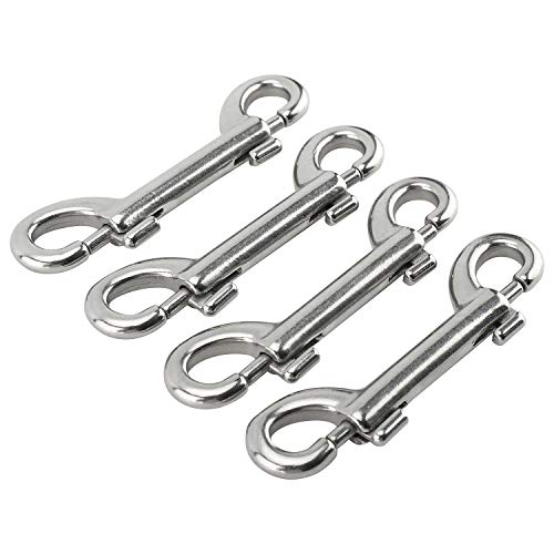 Yaegoo Stainless Steel Double Ended Bolt Snap Hook 3-1/2 Inch (4 Pack)