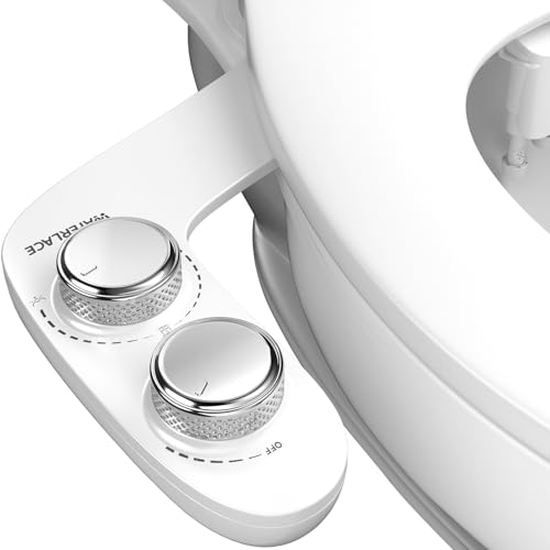 WATERLACE White Ultra-Slim Bidet Attachment for Toilet - Dual Nozzle, Self-Cleaning, Adjustable Cold Water, Easy Install