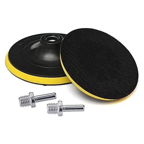 Yakamoz 2Pcs 5 Inch Hook and Loop Backing Pad Sanding Holder Polishing Backer Plate with M14 Thread to 8mm Adapter for Orbital Sander Buffer Polisher