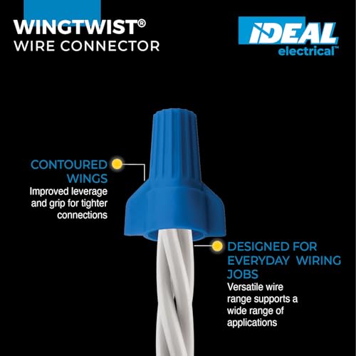 Ideal Industries WT54 Blue Copper WingTwist Wire Connector - Bag of 10