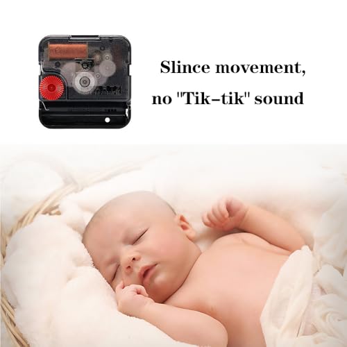 Aloneaka Black Silent Clock Movement Kit with 6 Hands DIY Repair Parts