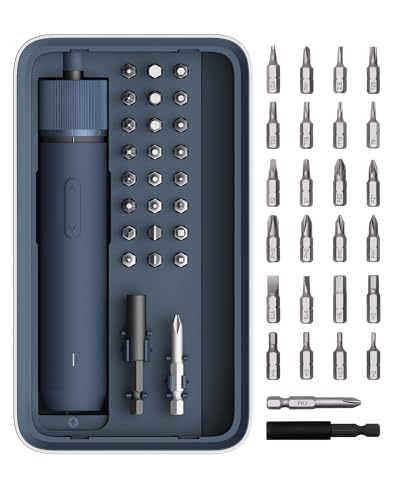 HOTO 25-Piece Cordless Electric Screwdriver Kit with LED Light, Rechargeable Battery