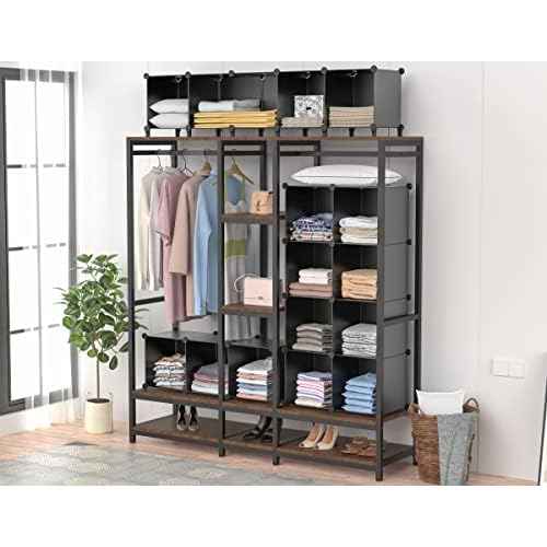 HOMIDEC Closet Organizers and Storage, 12 Cube Storage Organizer, Portable Closet Organization Clothes Shelves for Kids, Closet, Bedroom, Bathroom, Office, Black