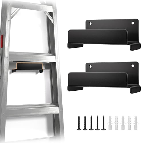 Heavy Duty Ladder Hooks 2 Pack for Garage Wall Storage - Supports Ladders, Chairs & Patio Furniture