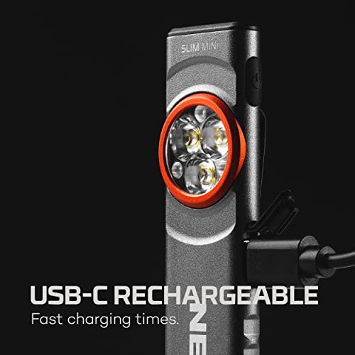 NEBO SLIM Mini Rechargeable Pocket Light Gray 250 Lumens, Water-Resistant EDC Flashlight