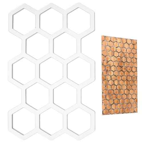 MAYJOYDIY Honeycomb Transparent Acrylic Templates 11.7x7.8 Inch Honeycomb Router Template Acrylic Hexagon Woodworking Template for Painting Graffiti Handicraft Decorative Design