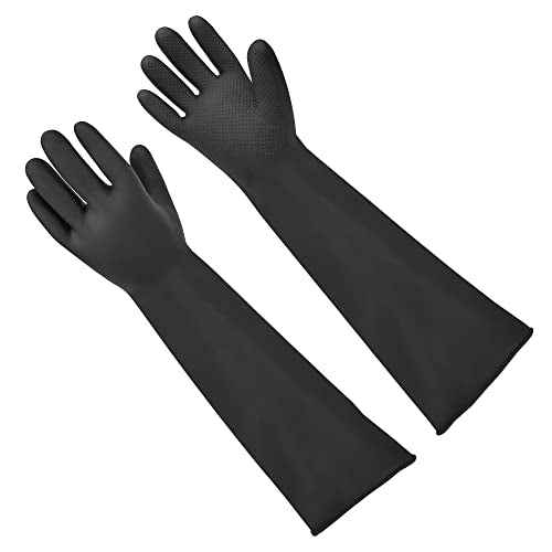 Upgraded Chemical Resistant Glove Safety Work Long Gauntlets£¬Reusable Heavy Duty Long Rubber Gloves 22" 18" 14"