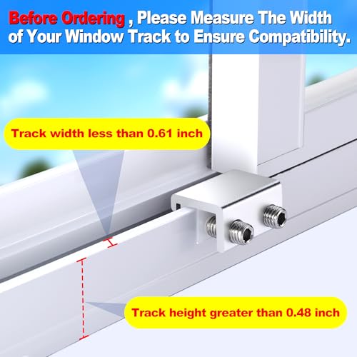 HYIEOU Silver Sliding Window Locks with Key - 2 Sets for Horizontal & Vertical Windows