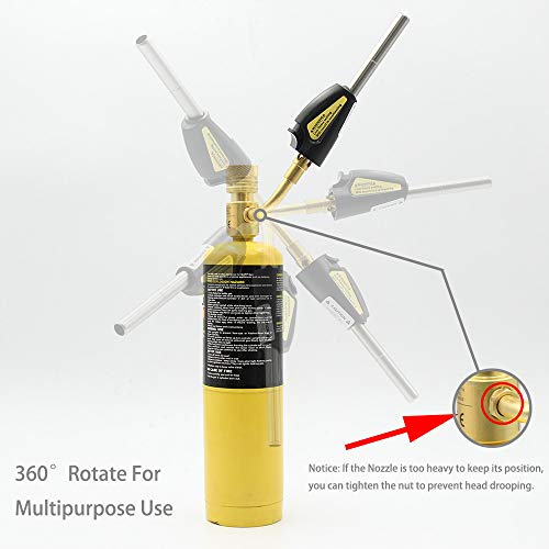 Self-Ignition Stainless Steel Head MAPP Gas Torch 360¡Æ Swivel For Soldering, brazing