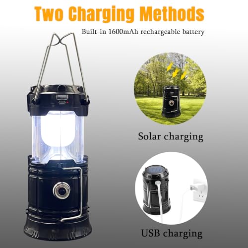 White 4-Pack Collapsible LED Camping Lanterns - Waterproof, Rechargeable, Portable Emergency Lights