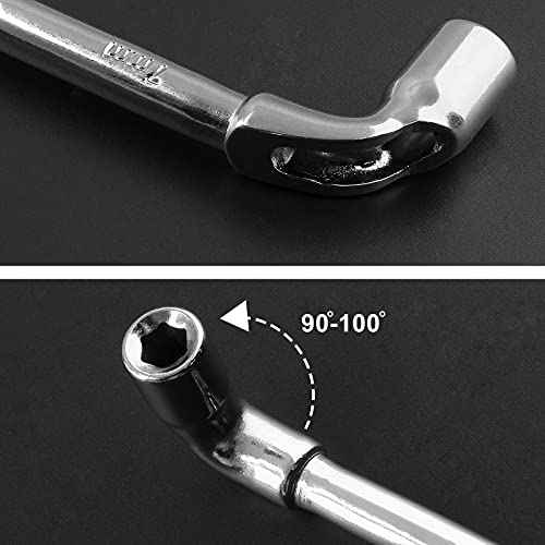 Piutouyar 7mm Metric L Shaped Angled Hex Socket Wrench, Double-Head Elbow Hex Wrench for Mechanic Repair Tool 1Pcs