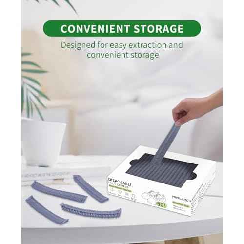 50Pcs(25 Pairs) Non-Woven Shoe Covers Disposable Non Slip for Indoors, Breathable | Durable | Boot Covers, Fits Up to Size 13 US Men (Gray)