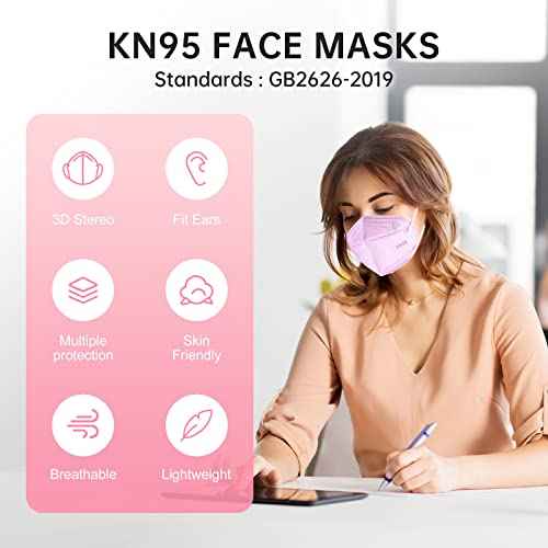 KN95 Face Masks 20Pack Multi-Color 5-Layer Adult Disposable KN95 Mask Gb2626-2019 Standard Filtration Efficiency>95% Dust Protection PM2.5 Individual Packaging