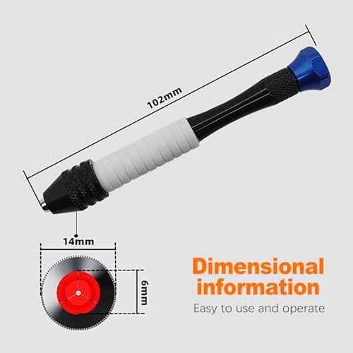 CoguZed 26 Pcs Jewelry Hand Drill Set, Versatile Pin Vise Craft Drill for Jewelry Making, High Precision Manual Drill with Mini Twist Drills Bits, Ideal for Wood, Plastic, Miniature Crafting(Blue)